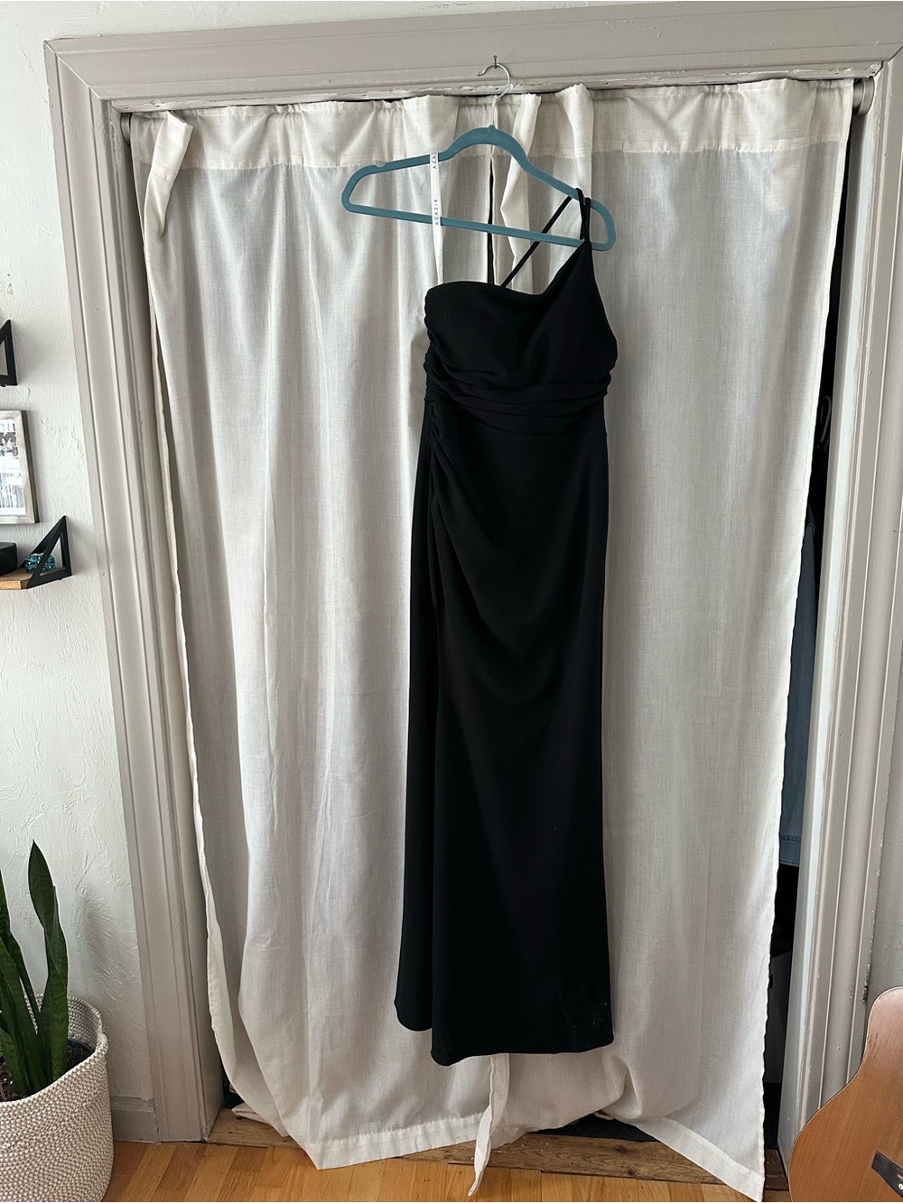 Azazie Black One-Shoulder Evening Dress